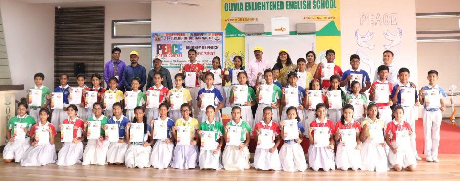 Peace Poster making Competition organised by Lions Club of Bidhannagar at OEES # 2019